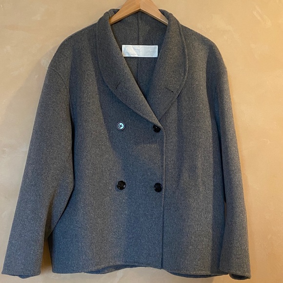 Exquisite ARKET Double-Face Wool Jacket Color Gray Size EU 38 -6 US - Picture 5 of 14